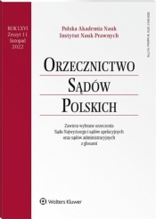 Orzecznictwo Sądów Polskich 11/2022 - Praca zbiorowa