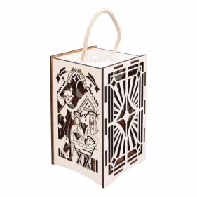 Lampion adwentowy drewniany - Stajenka LED (224050)