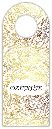Zawieszka na butelkę - Dziękuję złote