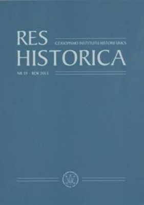 Res Historica T.39 - Słapek Dariusz