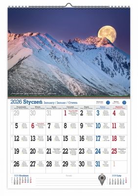 Kalendarz 2026 ścienny jednostronny A3 - Tatry, że hej!