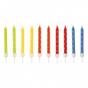 Świeczki urodzinowe kolorowe w groszki 24 sztuki (9900924)