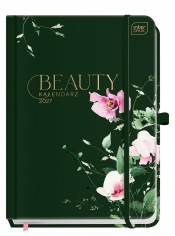 Kalendarz książkowy A5/192k Beauty Metallic z kieszonką + zadrukowany środek - Sweet Peas