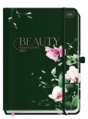 Kalendarz książkowy A5/192k Beauty Metallic z kieszonką + zadrukowany środek - Sweet Peas
