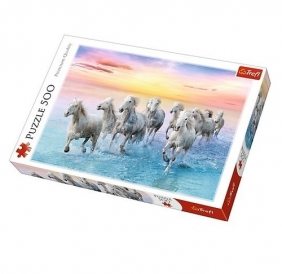 Puzzle 500: Białe konie w galopie (37289)