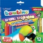 Kredki Bambino drewniane trójkątne 12 kolorów + temperówka