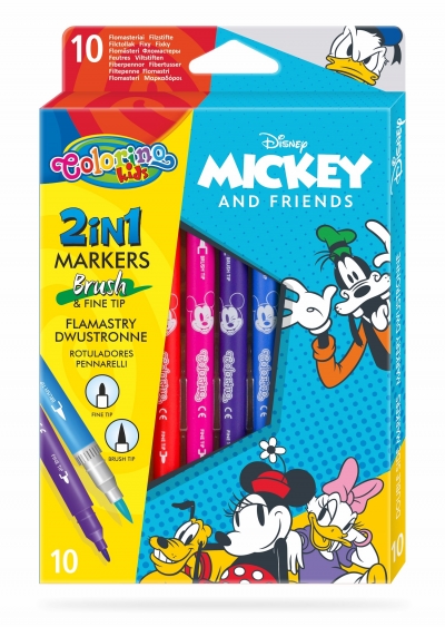 <img src='https://webimage.pl/pics/892/9/d5907620189892.jpg' style='height:440px' /> Flamastry dwustronne Colorino Kids 10 kolorów Mickey