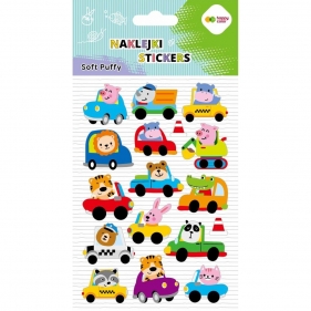 Naklejki 3D Soft Puffy - Animal Cars, 110x205mm