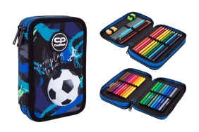 Coolpack, Piórnik podwójny z wyposażeniem Jumper 2 - Football Navy (F066967)