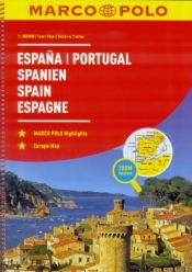 Hiszpania i Portugalia Atlas samochodowy 1:300 spirala Marco Polo