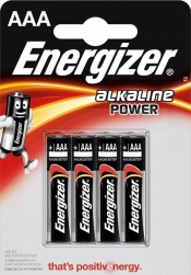 Baterie. 4x bateria Energizer Alkaline Power AAA-LR03 (EN-247893)