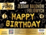 Zestaw balonów foliowych Happy Birthday złote