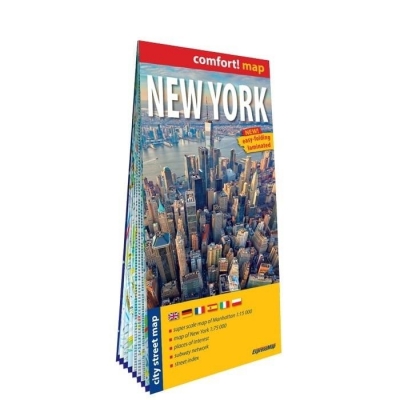 Nowy Jork (New York) city street map 1:75 000  (laminat) 2025