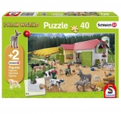 Puzzle 40: Schleich Dzień na farmie + 2 figurki