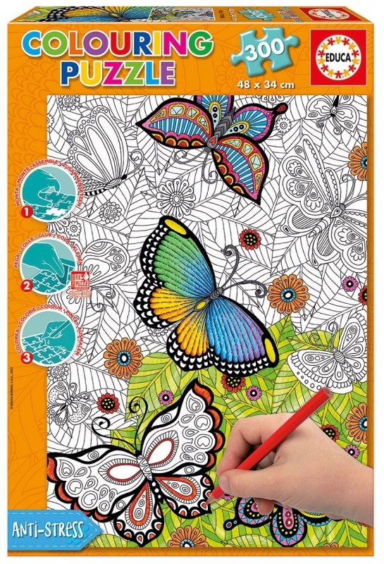 300 ELEMENTÓW Motyle Puzzle do kolorowania (17089)