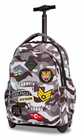 CoolPack - Junior - Plecak młodzieżowy na kółkach - Camo Black (Badges) (A28111)