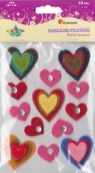 Naklejki filcowe: serca, mix rozmiarów i kolorów  (113-0045)
