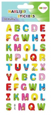 Naklejki 3D Puffy - Animal Letters, 9.5 cm x 22 cm, Happy Color