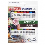 Farba akrylowa EASY Creative, 16 kolorów x 12ml