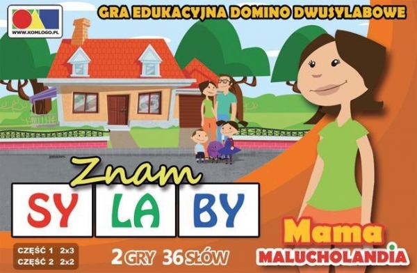 Gra domino. Znam sylaby. Cz. 1 i 2 - zestaw Mama