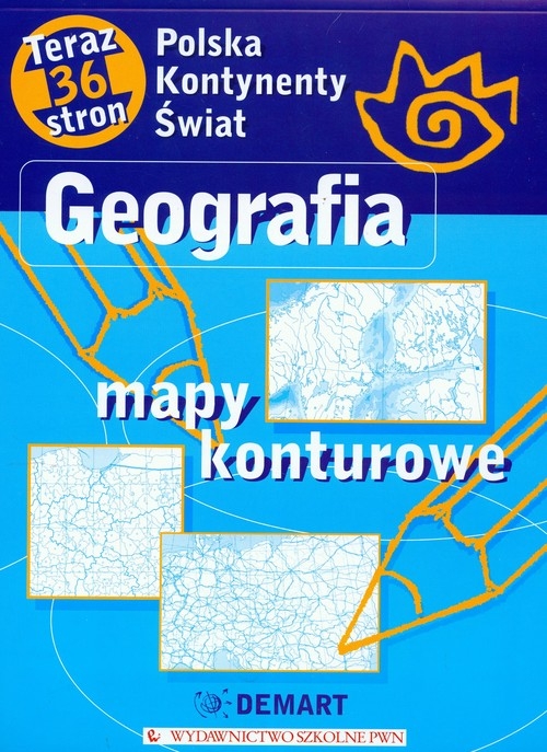 Geografia Mapy konturowe Polska, kontynenty, świat