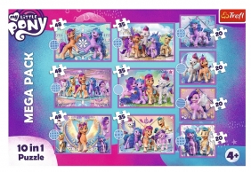 Puzzle Trefl 10w1 - Lśniące Kucyki Pony (90389)