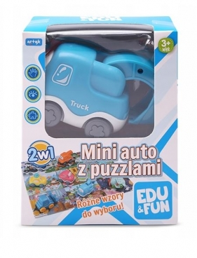 Mini auto z puzzlami koparka Edu&Fun