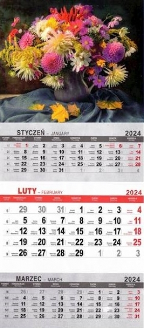 Kalendarz trójdzielny 2024 - Kwiaty