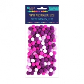 Pompony poliestrowe 1 cm mix fioletowy, 120 szt. (KSPO-028)