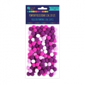 Pompony poliestrowe 1 cm mix fioletowy, 120 szt. (KSPO-028)