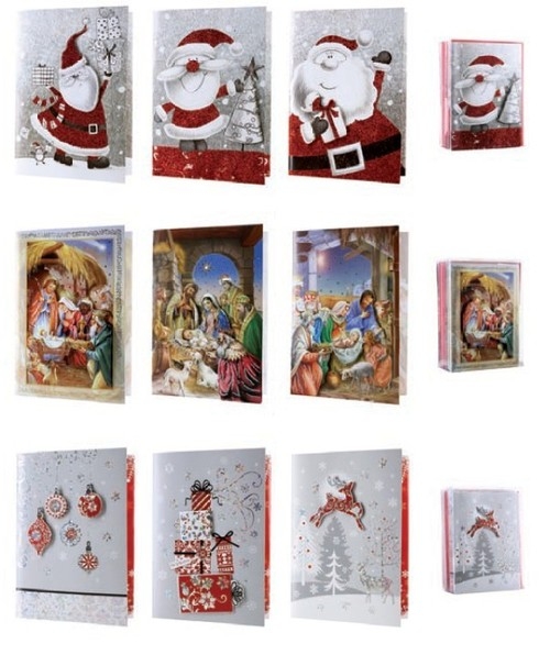<img src='https://webimage.pl/pics/899/3/d950572.jpg' style='height:440px' /> Karnet Boże Narodzenie A5 grający 3D 12 sztuk mix