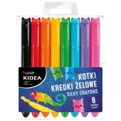 Kidea, Kredki żelowe kotki, 8 kolorów