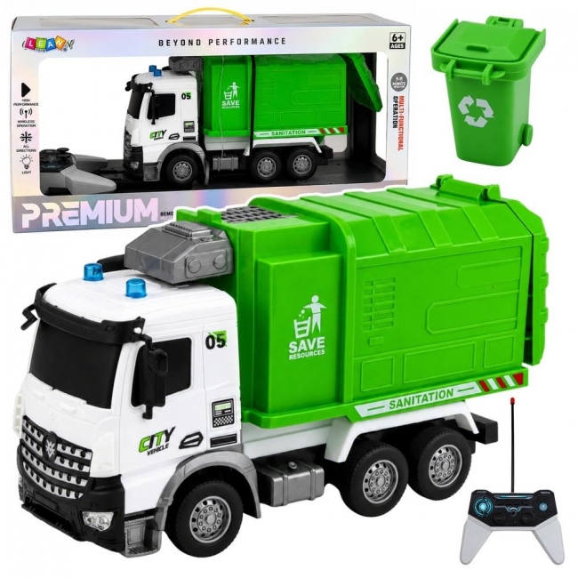 Śmieciarka R/C z kontenerem światła 1:14