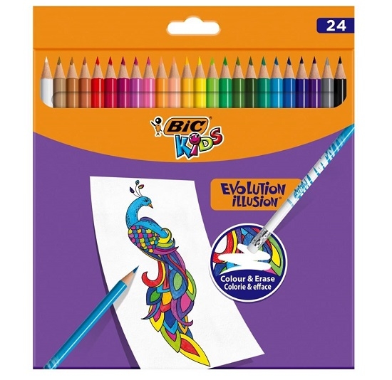 Kredki ołówkowe Kids Evolution Illusion, 24 kolory 