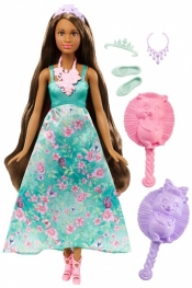 BARBIE Księżniczki Kolorowe fryzury, Brunetka (DWH41/DWH43)
