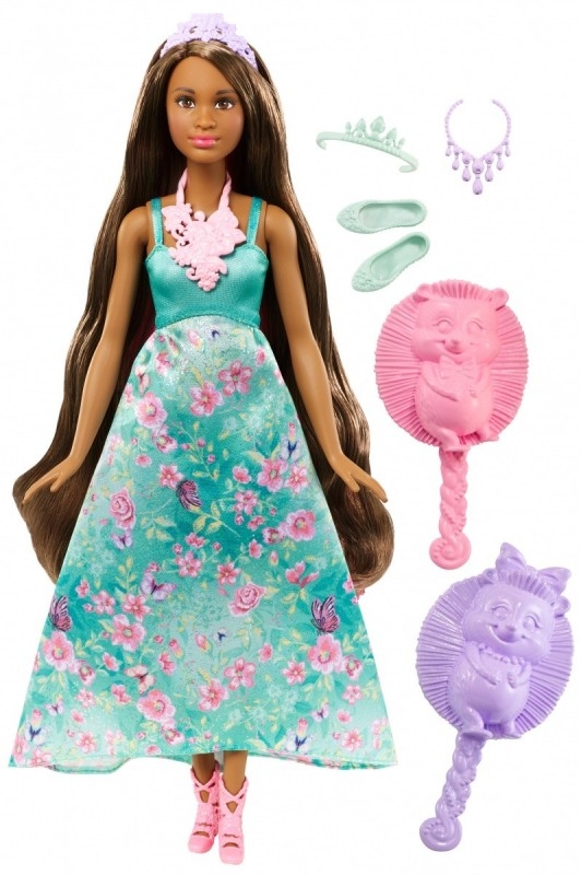 BARBIE Księżniczki Kolorowe fryzury, Brunetka (DWH41/DWH43)