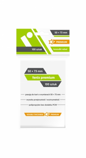 Koszulki na karty Rebel (50x73 mm) Fenix Premium, 100 sztuk