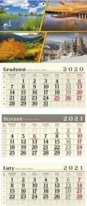 Kalendarz 2021 Trójdzielny 4 Pory Roku CRUX