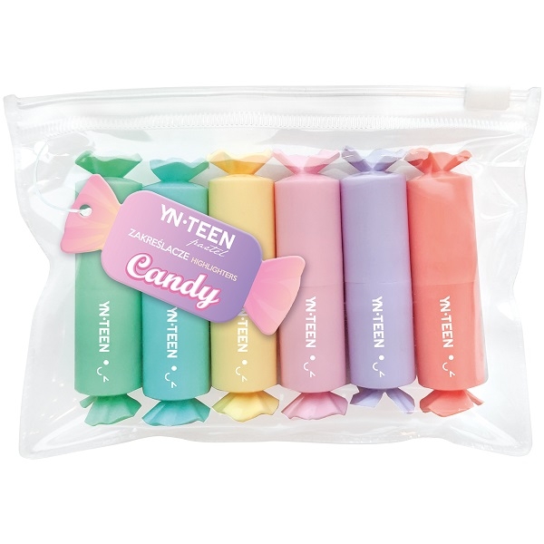Zakreślacze YN Teen Candy, 6 kolorów - pastel