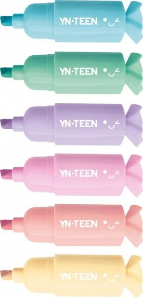 Zakreślacze YN Teen Candy, 6 kolorów - pastel