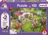 Puzzle 100 Schleich Przejażdżka konno + 2 figurki