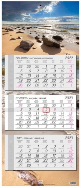 Kalendarz 2023 trójdzielny Bałtyk