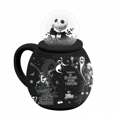 Kubek z pokrywką i kulą śnieżną Miasteczko Halloween