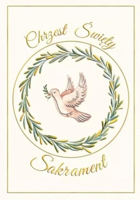 Karnet A4 chrzest Gołąb