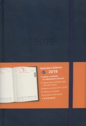 Kalendarz 2019 KKA5DL ks A5 dzienny LUX granat