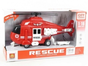 Helikopter ze światłem i dźwiękiem strażacki 30 cm