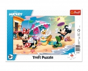 Puzzle ramkowe 15: Mickey - Zabawy na plaży (31390)