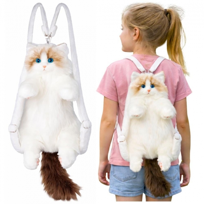 <img src='https://webimage.pl/pics/901/6/d5905991086901.jpg' style='height:440px' /> Pluszowy kot plecak maskotka paski regulacja 50cm