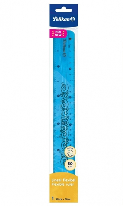 Linijka 30cm elastyczna niebieska