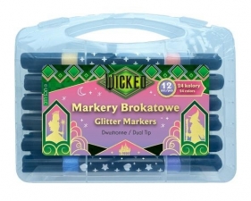 Markery brokatowe dwustronne 12szt Wicked